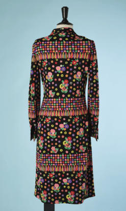 B4400-Robe-1970-noire-imprime-multicolore-Lanvin-T42-001