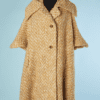 B4412-Manteau-1950-lainage-ecrue-jaune-marron-tisse-T40-001