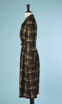 B4423-Manteau-ecossais-marron-gris-beige-Galanos-T38-001