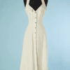 B4266-Robe-Thierry-Mugler-Activ-en-lin-ecru-lassee-dans-le-dos-t42-001
