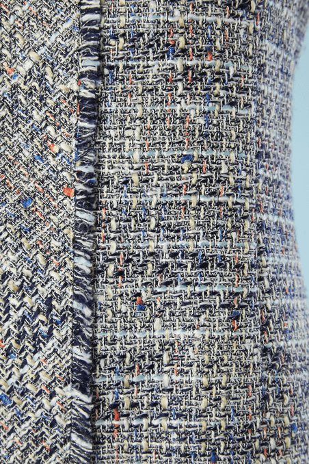 B4288-Robe-en-tweed-laine-et-soie-bleu-gris-ecrue-Karl-Lagerfeld-T42-001