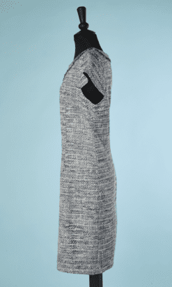 B4288-Robe-en-tweed-laine-et-soie-bleu-gris-ecrue-Karl-Lagerfeld-T42-001