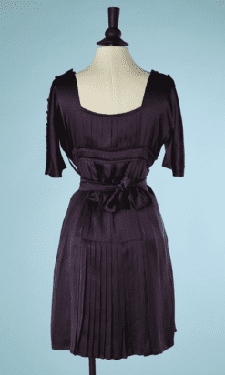 B4289-Robe-en-satin-de-soie-violet-Yves-Saint-Laurent-T40-001