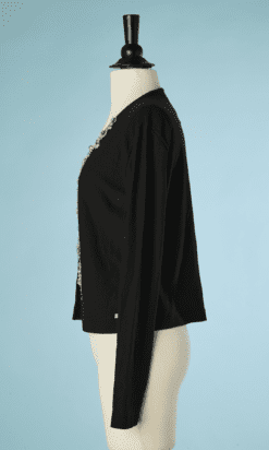 B4298-Gilet-en-coton-noir-cousus-de-strass-Sonia-Rykiel-T42-001