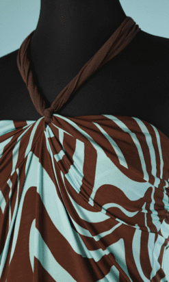 B4303-Robe-bustier-en-jersey-de-soie-bleu-raye-marron-Valentino-T38-001