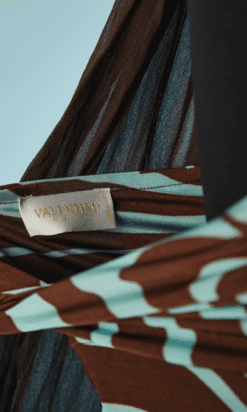 B4303-Robe-bustier-en-jersey-de-soie-bleu-raye-marron-Valentino-T38-001