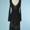 B4309-Robe-en-maille-viscose-brode-de-cuir-vernis-att.-Thierry-Mugler-T38-001