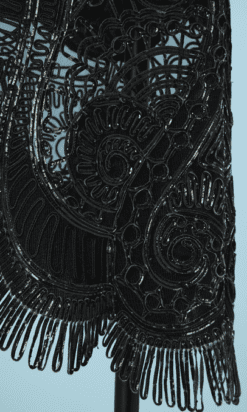 B4309-Robe-en-maille-viscose-brode-de-cuir-vernis-att.-Thierry-Mugler-T38-001