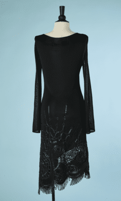 B4309-Robe-en-maille-viscose-brode-de-cuir-vernis-att.-Thierry-Mugler-T38-001