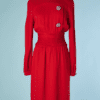 B4315-Robe-rouge-plisse-a-la-taille-boutons-strass-Valentino-T38-001