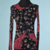 B4317-T-shirt-en-maille-noir-imprime-de-fleurs-Christian-Lacroix-T38-001