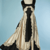 B4451-Robe-Emilio-Shuberth-1950-en-satin-noir-et-ecru-avec-dentelle-t40-001