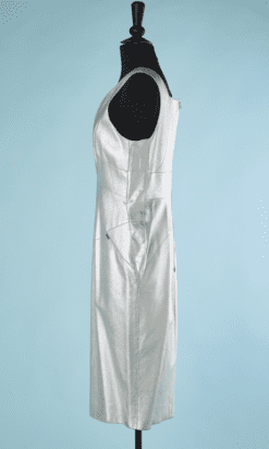 B4462-Robe-Chanel-en-cuir-argent-t38-001
