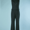 B4470-Tailleur-pantalon-en-lainage-tisse-vert-sapin-et-argent-pillettes-Chanel-T40-001