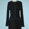 B4508-Robe-Chanel-noire-grise-en-laine-polyamide-mohair-T40-001