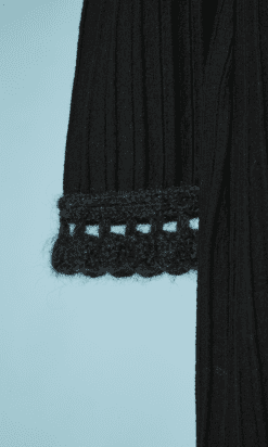 B4508-Robe-Chanel-noire-grise-en-laine-polyamide-mohair-T40-001