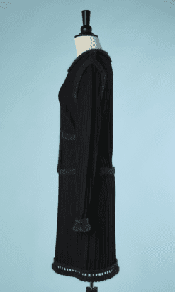 B4508-Robe-Chanel-noire-grise-en-laine-polyamide-mohair-T40-001