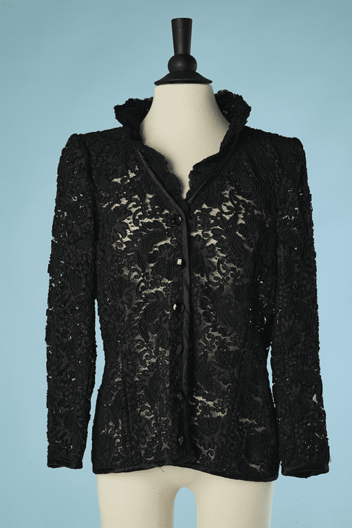Veste Yves Saint Laurent En Dentelle Noire Brod e Chez Sarah Veste Yves Saint Laurent En Dentelle Noire Brod e Chez Sarah