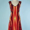 B4517-Robe-en-maille-Versace-jaune-rouge-marine-T38-001