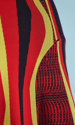 B4517-Robe-en-maille-Versace-jaune-rouge-marine-T38-001