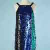 B4518-Robe-a-bretelles-et-paillettes-noires-violette-verte-Versace-T42-001