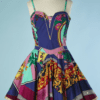 B4522-Robe-fines-bretelles-coton-multicolore-Versace-jeans-T38-001