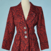 B4525-Veste-en-coton-rose-orange-marine-et-boutons-dores-YSL-T40-001