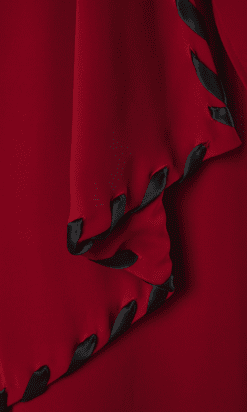 B4559-Robe-Valentino-en-acetate-bordeau-rubans-noir-ceinture-T42-001