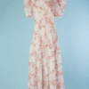 B4604-Robe-longue-1940-en-organdie-floquee-ecrue-imprime-de-fleurs-roses-T42-001