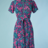 B4613-Robe-1930-en-soie-rose-violet-bleu-et-vert-T36-001