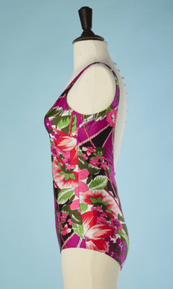 B4617-Maillot-de-bain-1-piece-violet-imprime-de-fleurs-rose-rouge-violet-T436-001