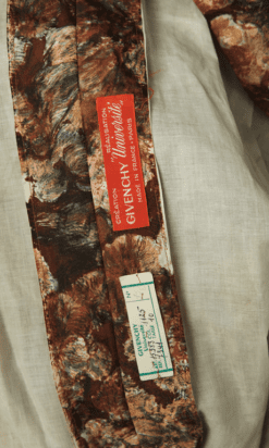 B4860-Robe-Givenchy-1955-voir-couture-interieur-en-soie-marron-imprime-fleurs-T340-01