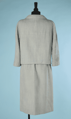 B4886-Tailleur-en-lainage-chine-bleu-ciel-blanc-gris-Balenciaga-1957-T38-01