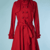 B4918-Imper-rouge-gabardine-boutons-en-cuir-1960-T40-01