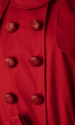 B4918-Imper-rouge-gabardine-boutons-en-cuir-1960-T40-01