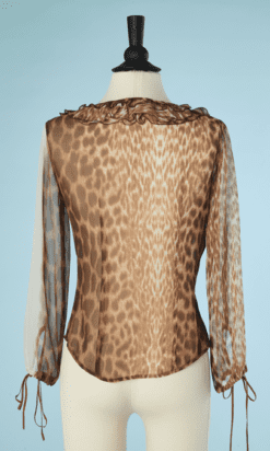 B5037-Chemiser-en-polyester-marron-imprime-animal-Just-Cavalli-T38-01