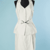 B5184-Tailleur-Thierry-Mugler-couture-coton-blanc-boucle-argente-t38-001