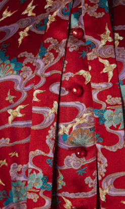 B5203-Robe-longue-Ungaro-en-satin-de-soie-bordeaux-imprime-japonisant-t38-001