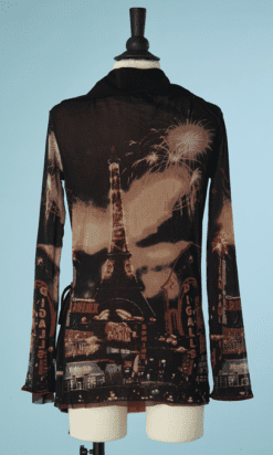 B5206-Long-gilet-Jean-Paul-Gaultier-en-maille-imprime-tour-Eifel-t40-001