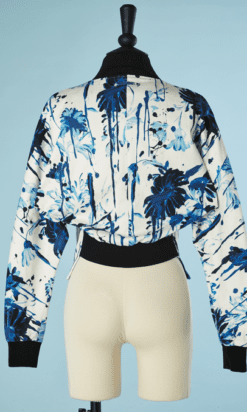 B5216-Blouson-Jean-Paul-Gaultier-coton-blanc-imprime-bleu-et-noir-t38-001.