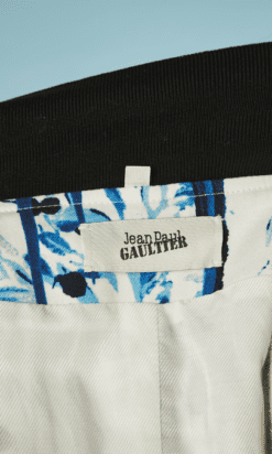 B5216-Blouson-Jean-Paul-Gaultier-coton-blanc-imprime-bleu-et-noir-t38-001.