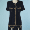 B5226-Mini-Robe-Versace-versus-en-polyester-marine-avec-chaines-dorees-t40-001