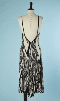 B5233-Robe-Roberto-Cavalli-en-viscose-noir-et-blanc-t38-001