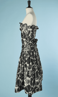 B5294-Robe-bustier-Nina-Ricci-en-taffetas-de-soie-blanche-et-grise-t42