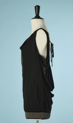 B5369-T-shirt-Roberto-Cavalli-en-modal-noir-et-clous-dores-t42-44-001