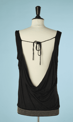 B5369-T-shirt-Roberto-Cavalli-en-modal-noir-et-clous-dores-t42-44-001