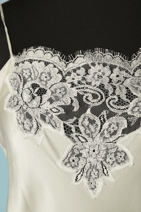 Jupon Vintage Dentelle Bleu – Taille élastique 38/40/42 – Ref EE5