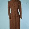 B5902-Tailleur-en-lin-tisse-marron-et-caramel-fausses-poches-triangle-T38-01