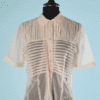 B5626-Chemisier-1950-60-en-nylon-beige-rose-plisse-t40-42-001