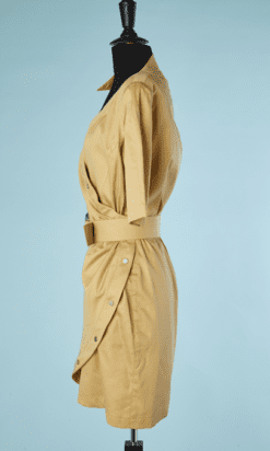 B6136-Robe-Thierry-Mugler-en-coton-moutarde-t38-001